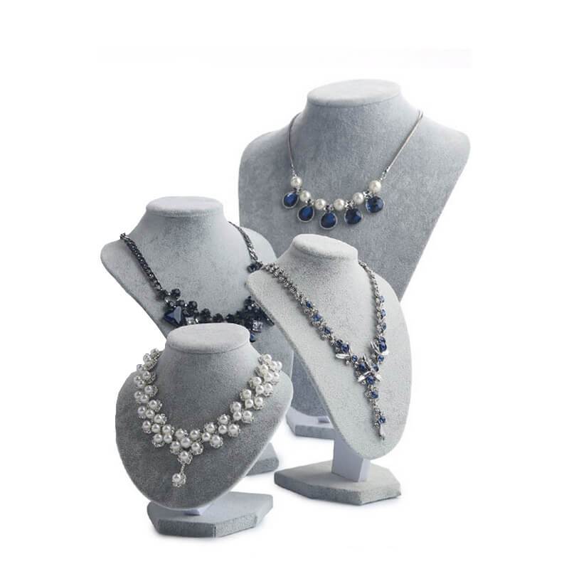gioielli design del display busto forma collo personalizzato in manichini  velluto resina per la collana